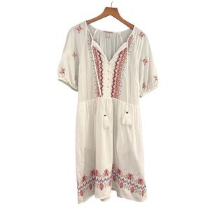 Knox Rose White and Pink Embroidered Dress